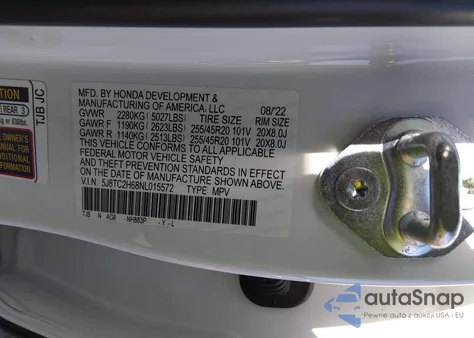 2022 Acura Rdx A-Spec Package из США, поврежденный, VIN 5J8TC2H68NL015572